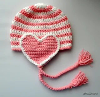 Sombrero con orejas de corazón [Crochet Facil]
