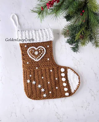 Calcetín de jengibre [Crochet Intermedio]