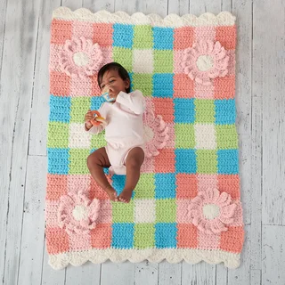 Manta para bebe de flores [Crochet intermedio]