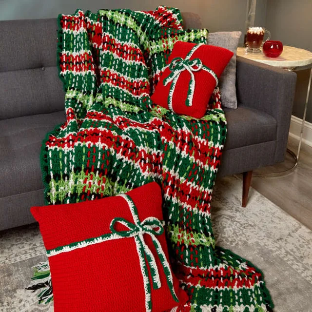 Manta cuadrille de navidad [Crochet Facil]