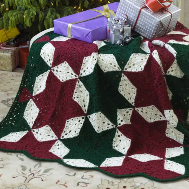 Manta estrella de navidad [Crochet Intermedio]