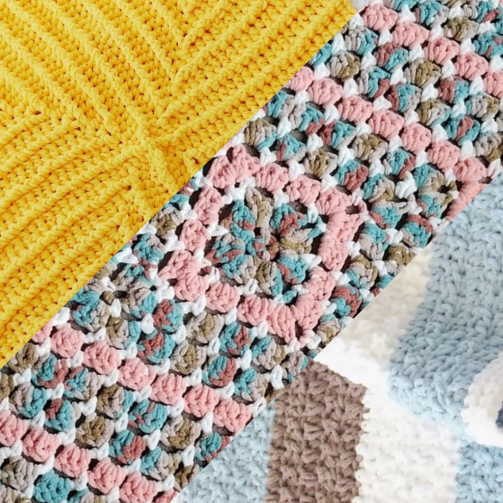 3 mantas Squishy para bebe en crochet