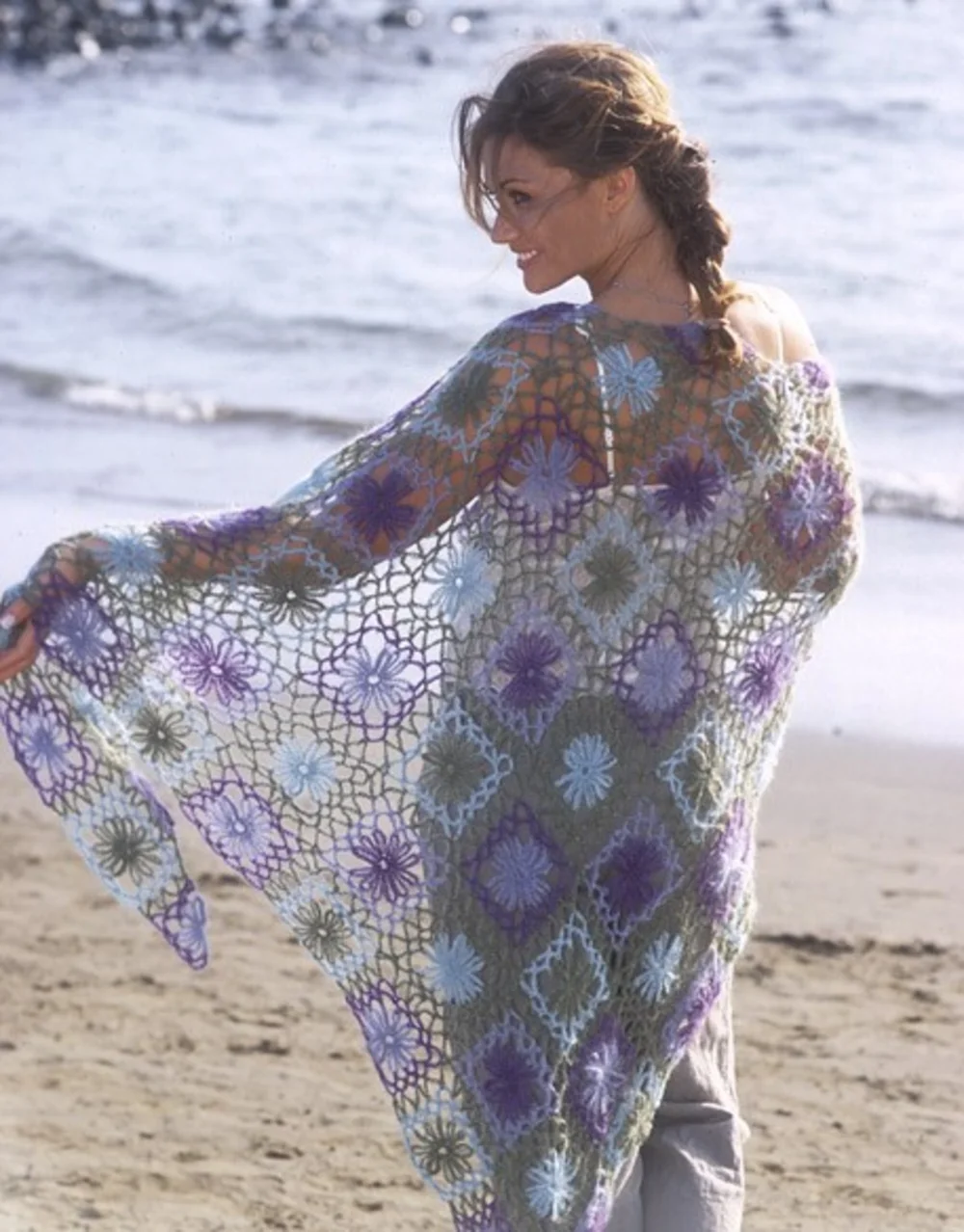 Chal de ganchillo DROPS Vivaldi [Crochet intermedio]