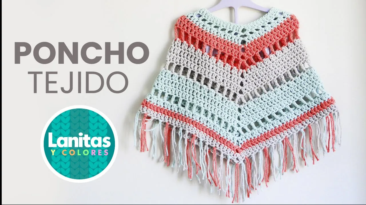 Minero Ceniza morfina Poncho de media estación [Crochet Facil] > Tejidos Crochet