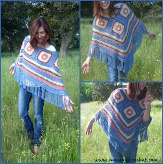 Poncho multicolor [Crochet Experto]