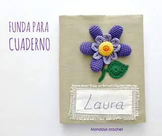 Funda de cuaderno flor [Crochet Intermedio]